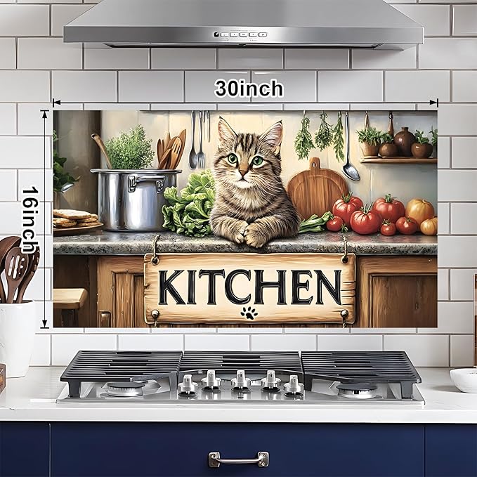NYZE Kitchen Backsplash Stickers Waterproof Stove Backsplash Protector - Image 2