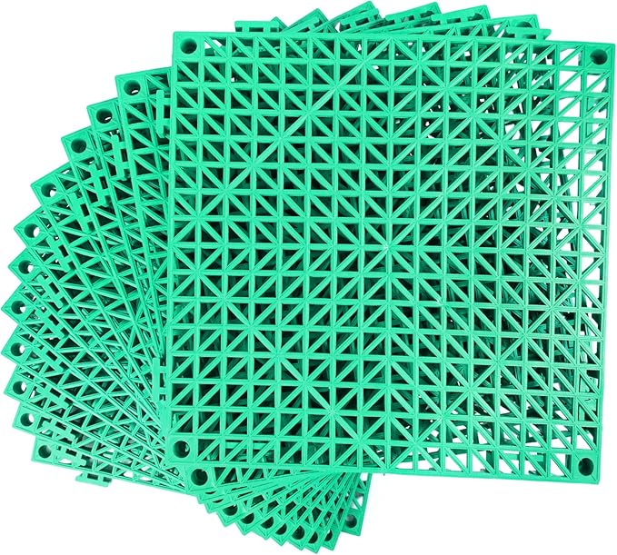MYFAMIREA Modular Interlocking Cushion 12 Pack 11.8" x 11.8" Rubber Floor Tiles by MYFAMIREA