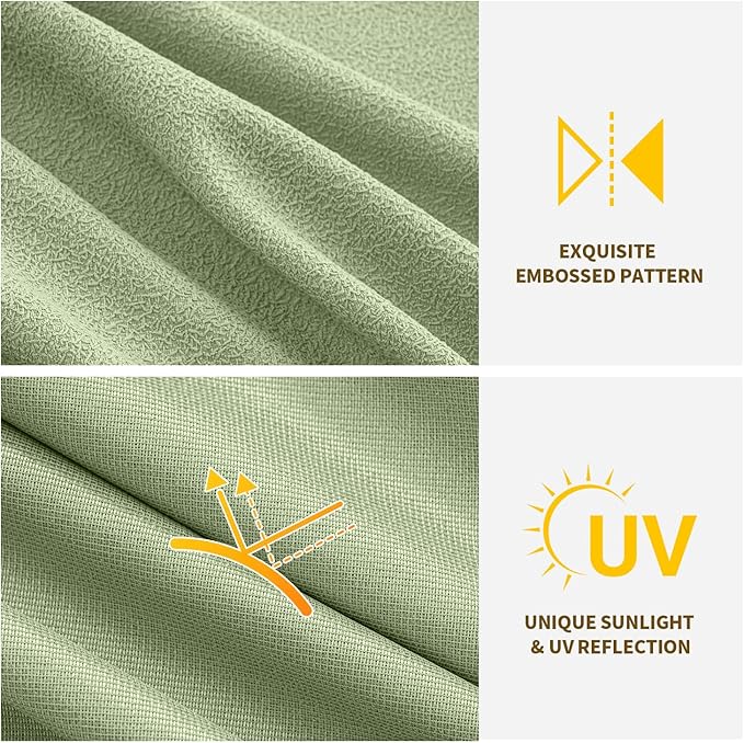 MIULEE Sage Green Thermal Insulated Curtains 63 Inch Long 2 Panels Set - Image 4
