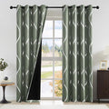 NICETOWN 100% Blackout Greyish Green Blackout Curtain Panels by NICETOWN