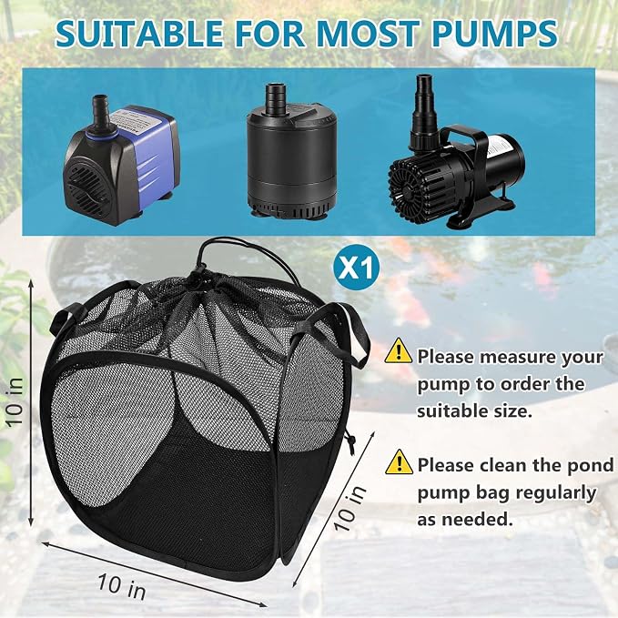 1Pcs Pop Up Pond Filter Bag 10inch Stainless Steel Wire Water Pump Barrier Box - Image 2