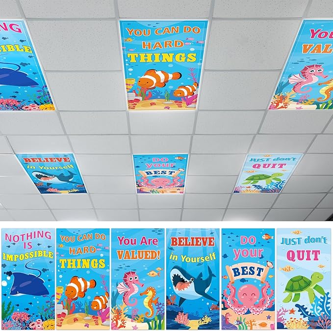 6 Pcs Fluorescent Light Covers by Wiooffen