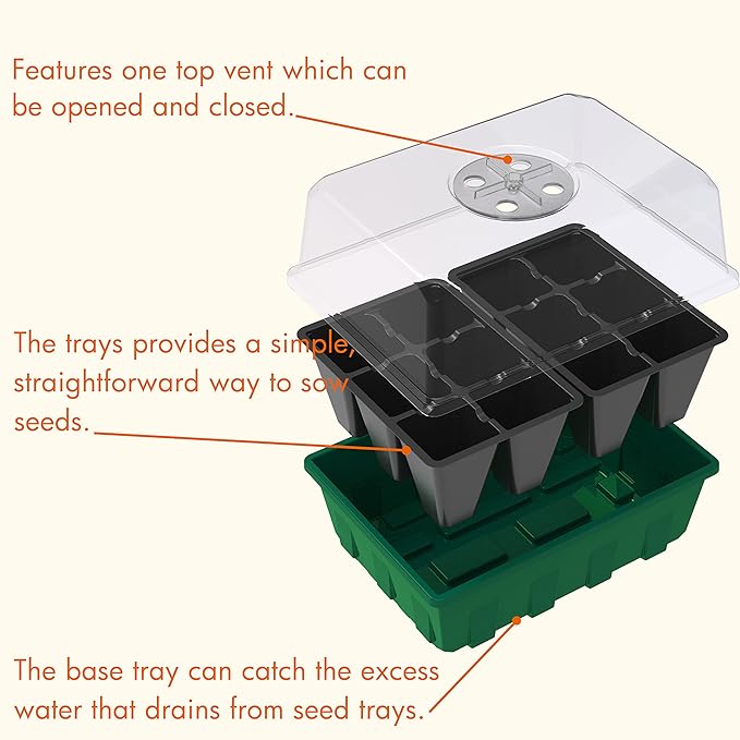 Gardzen 10-Set Garden Propagator Set, Seed Starter Trays - Image 5