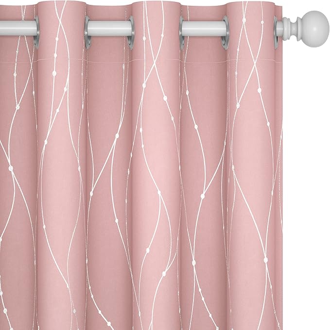 Deconovo Pink Curtains, Thermal Insulated Soundproof Curtain, 52 x 45 Inch Long by Deconovo