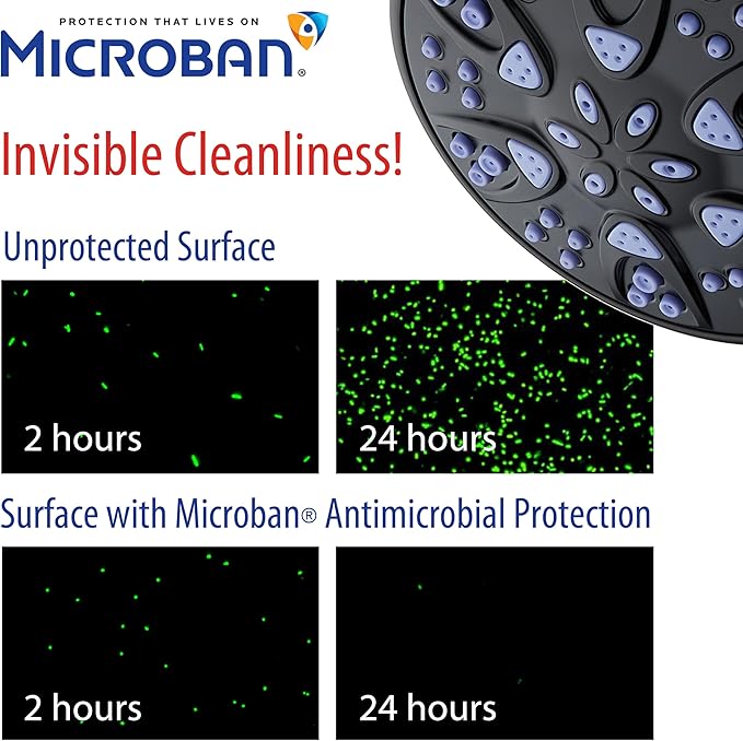AquaDance Antimicrobial – Anti-Clog High-Pressure 6-Setting Shower Head - Image 4
