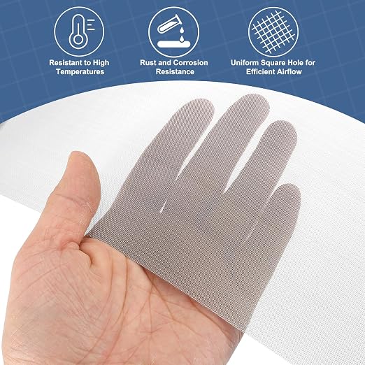 uxcell 60 Mesh 39" x 10" Woven Wire Mesh, 304 Stainless Steel Air Vent Filter - Image 5