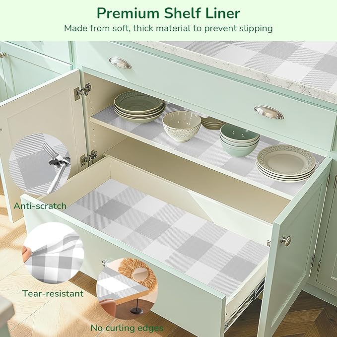 Shelf Liner for Kitchen Cabinets Non-Adhesive Drawer Liners Non-Slip Strong - Image 7