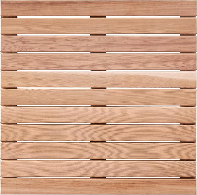 bingaai Cedar Wood Bath Mat 21"×21" Square, Cedar Wooden Bath Mats, Wood Shower by WhenStyleMeetsPracticality