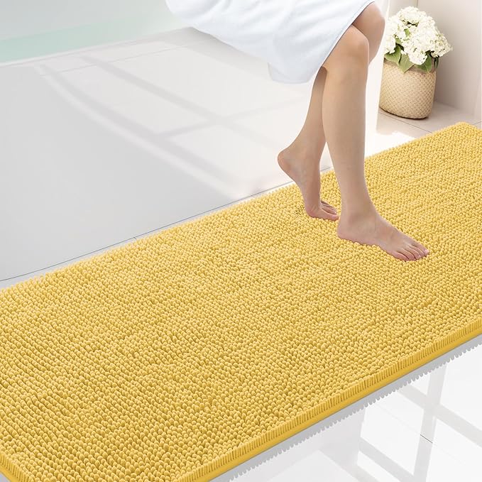 Smiry Luxury Chenille Bathroom Rugs 70x24, Extra Soft and Absorbent Shaggy Bath by Smiry