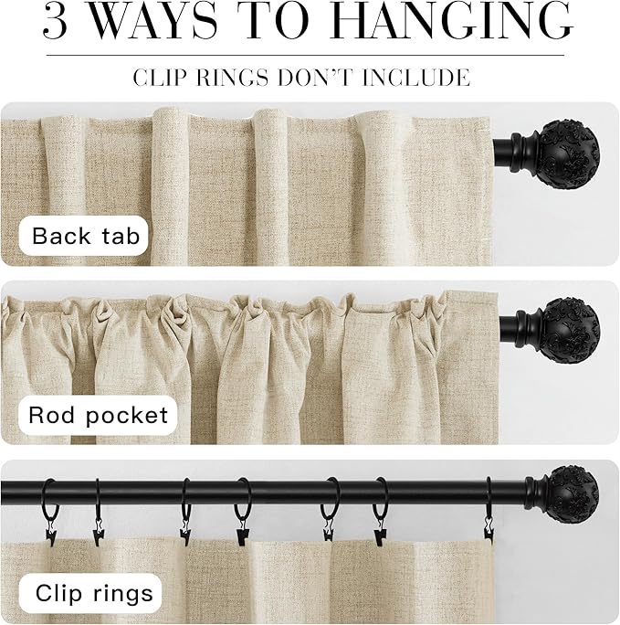 RYB HOME Warm Sand 100% Blackout Curtains - Image 6
