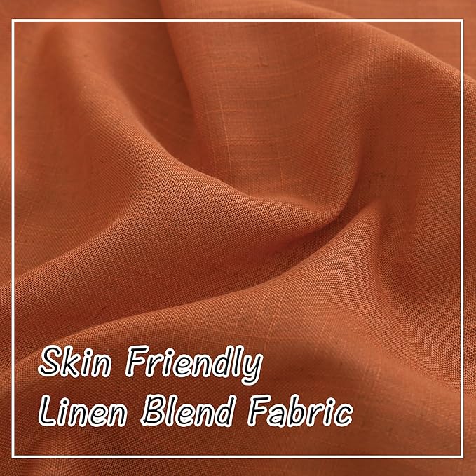 DONREN Burnt Orange Back Tab Curtains 54 Inches Long 2 Panels - Image 6