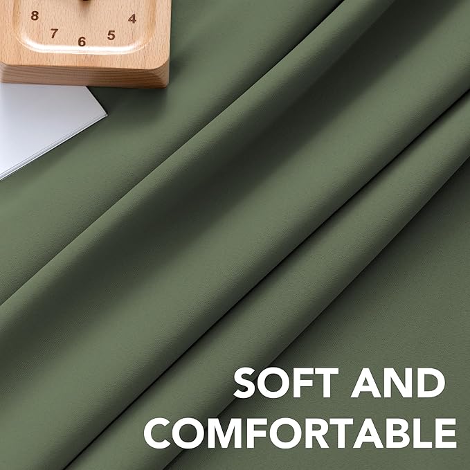 H.VERSAILTEX Back Tab Dark Green Curtains 102 Inch Long - Image 5