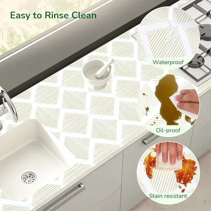 Drawer and Shelf Liner for Kitchen 17.5in x 10FT, Non-Slip Non-Adhesive Cabinet - Image 4