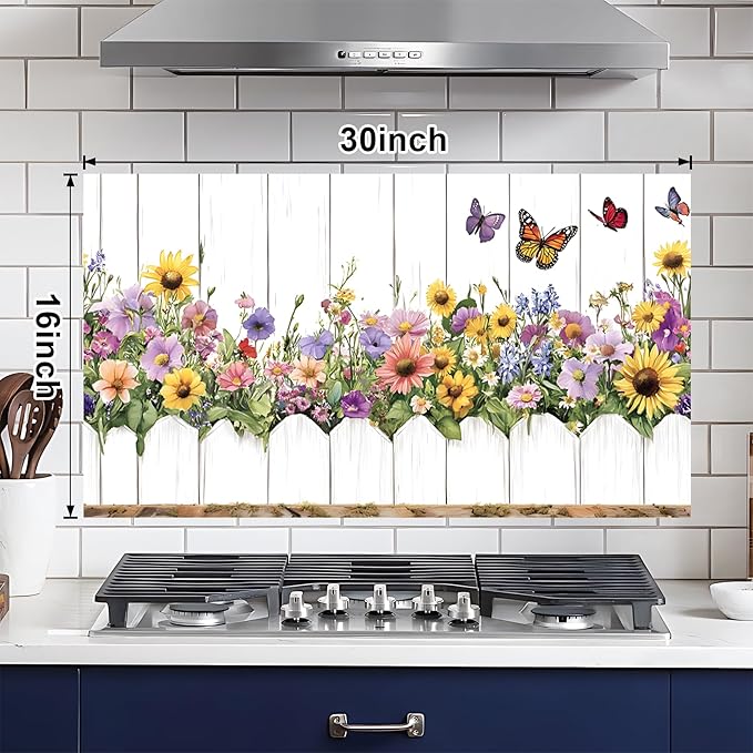 NYZE Kitchen Backsplash Stickers Waterproof Stove Backsplash Protector - Image 2