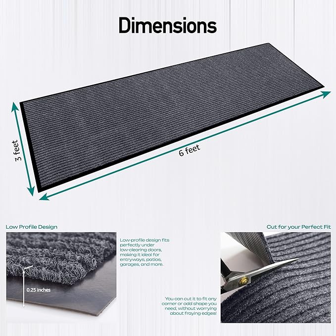 MaxMat® Extra Large Commercial Door Mat, Rubber Border Heavy Duty Door Mat - Image 3