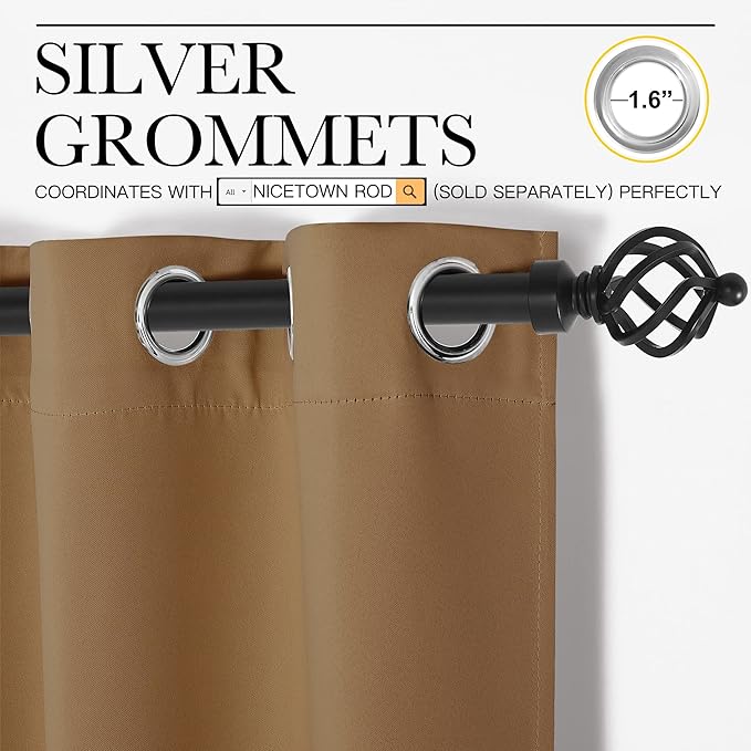 NICETOWN Sleek Blackout Curtains 68 inches Length - Image 3