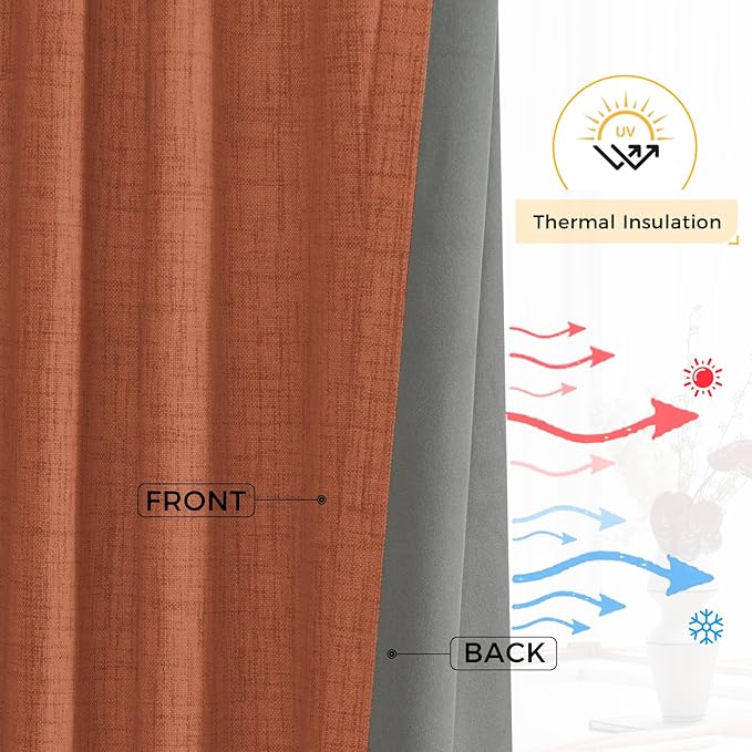 INOVADAY Thermal Sliding Door Curtains 100% Blackout Curtains - Image 6