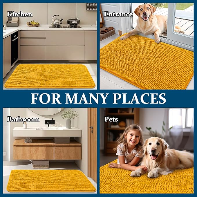 OLANLY Dog Door Mat for Muddy Paws 24x16, Absorbs Moisture and Dirt, Absorbent - Image 8