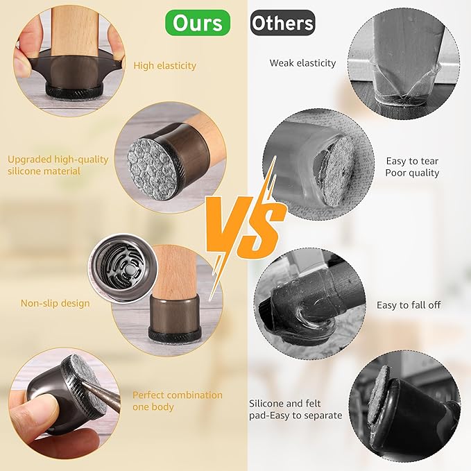 24PCS Round Chair Leg Floor Protectors, Furniture Sliders, Chair Leg Protectors - Image 6