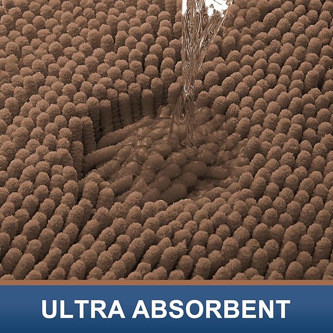 Smiry Luxury Chenille Bathroom Rugs 24x16, Extra Soft and Absorbent Shaggy Bath - Image 4