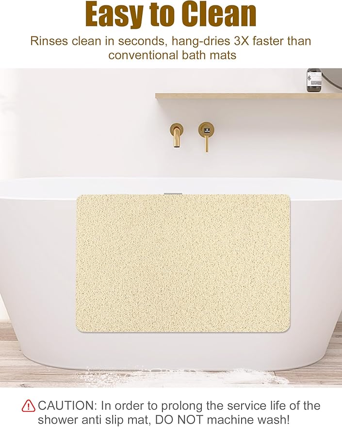 Large Shower Mat, Yonala 23.6 x 35.4 Inch Non Slip Shower Mats - Image 6