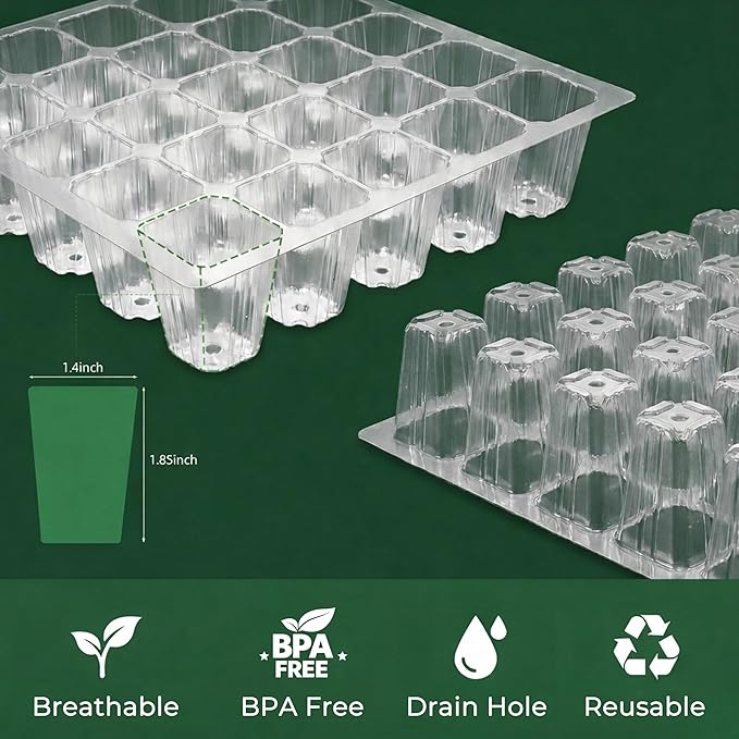 Gardzen 10 Pack 40 Cell BPA Free Seed Starter Tray Kit - Image 7