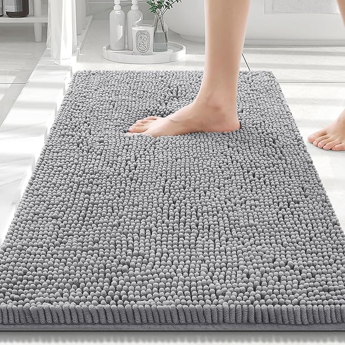 Smiry Luxury Chenille Bathroom Rugs 30x20, Extra Soft and Absorbent Shaggy Bath by Smiry