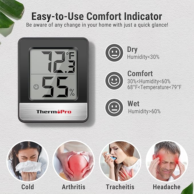 ThermoPro TP49 Digital Hygrometer Indoor Thermometer Humidity Meter Room - Image 3
