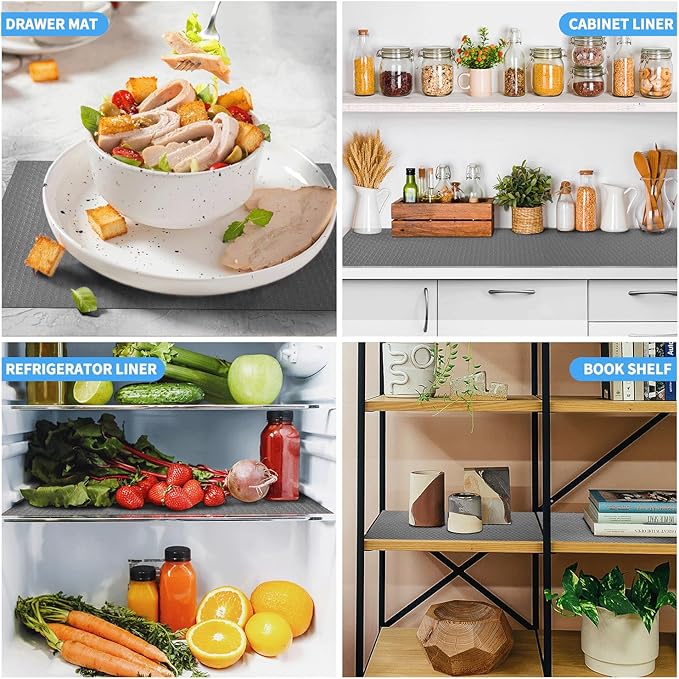 Waterproof Shelf Liners Kitchen Drawer Mat, Non Adhesive Refrigerator Mat - Image 4