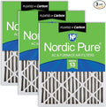 Nordic Pure 24x30x2 Pleated Pleated MERV 13 Plus Carbon Air Filters 3 Pack | by NordicPure