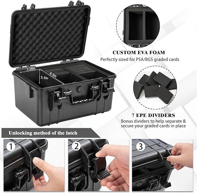 Graded Card Case, Trading Card Storage Box, Waterproof Card Slab Carrying Case - Image 3