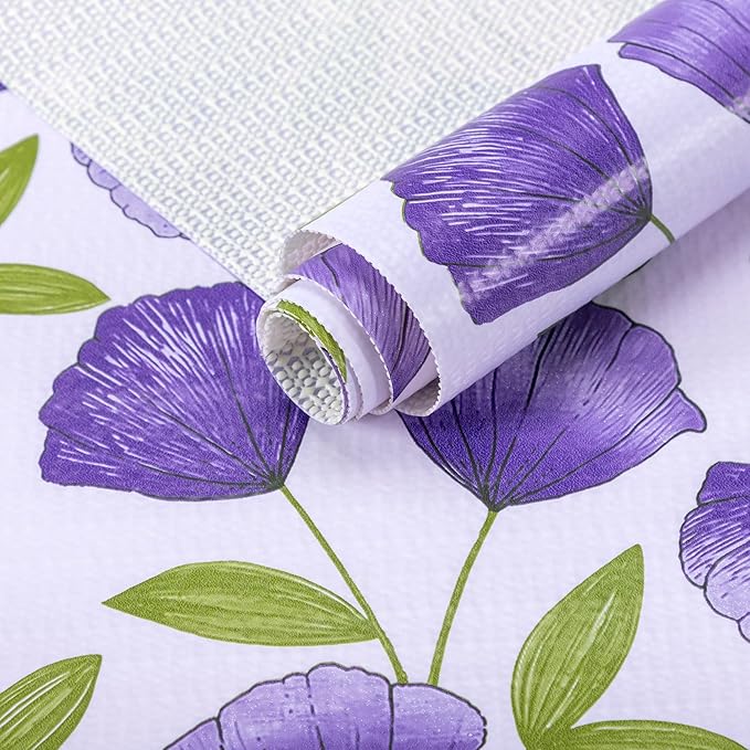 2 Rolls 12" W x 120" L Floral Drawer and Shelf Liner by DwellAid