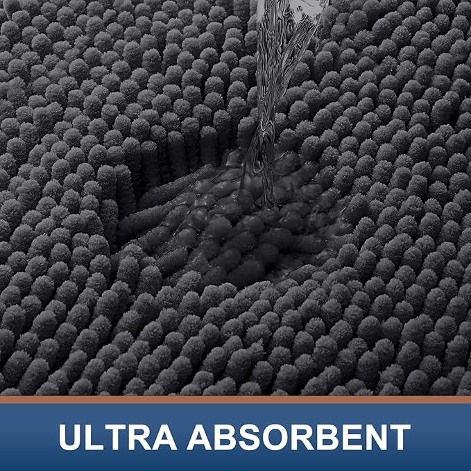 Smiry Luxury Chenille Bathroom Rugs 30x20, Extra Soft and Absorbent Shaggy Bath - Image 4