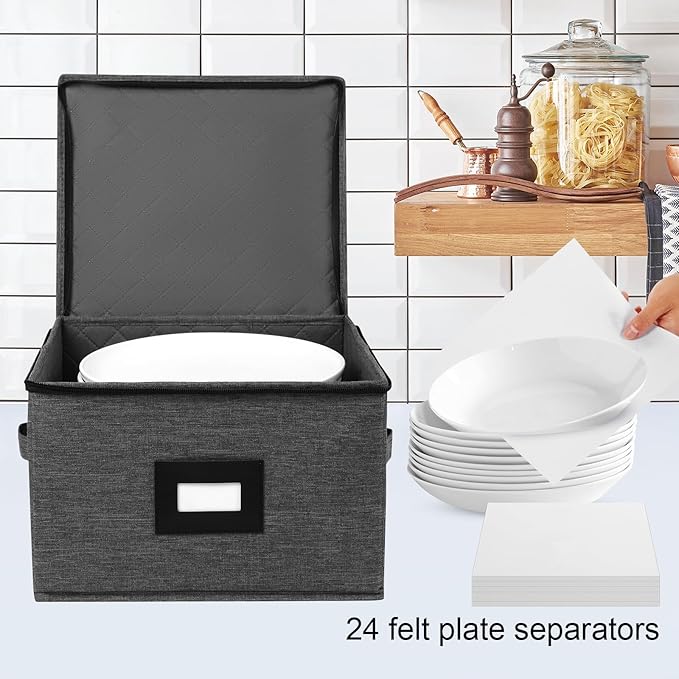 Mayniu China Storage Containers Hard Shell, Stackable Dinnerware Storage - Image 6