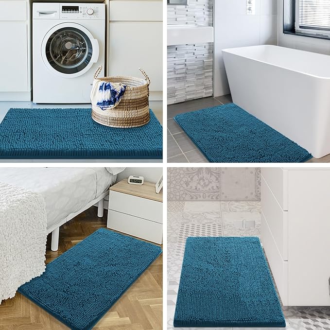 Smiry Luxury Chenille Bathroom Rugs 24x16, Extra Soft and Absorbent Shaggy Bath - Image 8