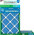 Filterbuy 14x25x1 Air Filter MERV 13 Optimal Smoke & Allergy Defense, by Filterbuy