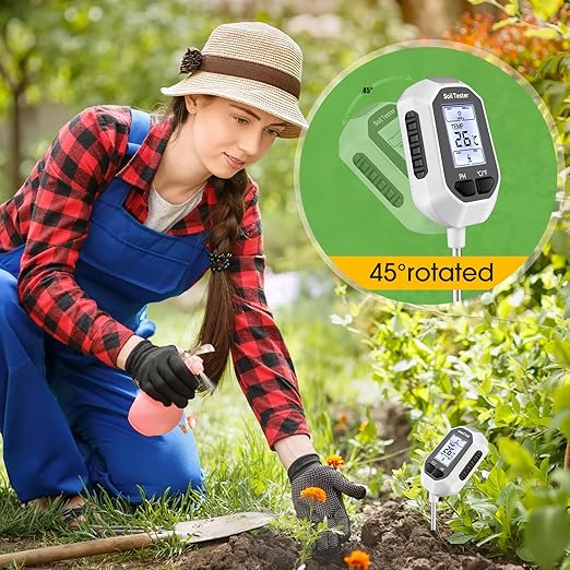 4-in-1 Soil Moisture Meter, Digital Plant Temperature/Soil Moisture Test & PH - Image 6