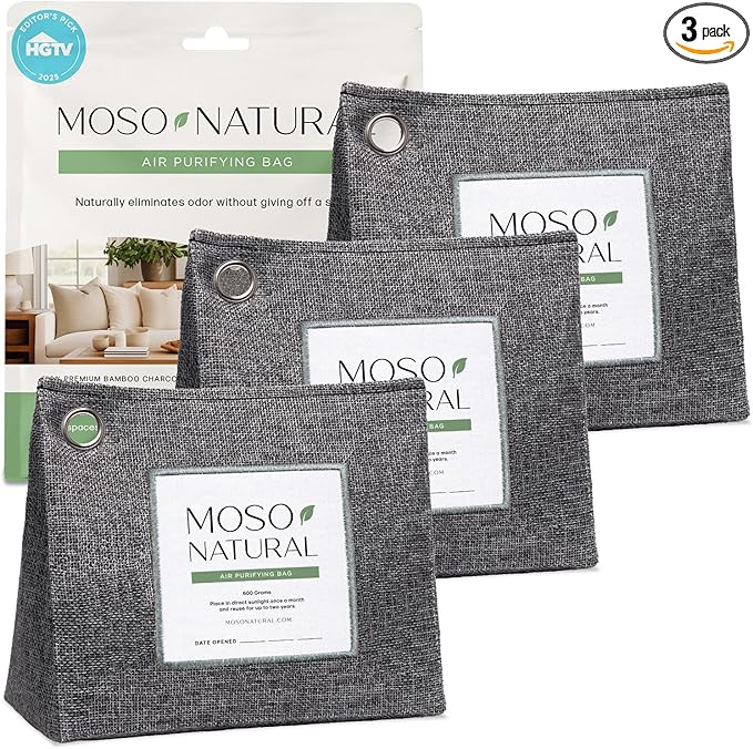 Moso Natural Air Purifying Bag 600g Premium Bamboo Charcoal Odor Absorber | Pet by MosoNatural