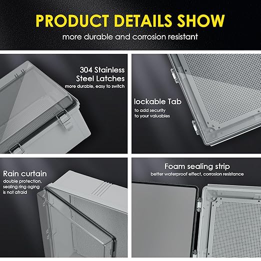 Waterproof Electrical Junction Box Outdoor, IP67 ABS Plastic Weatherproof - Image 4