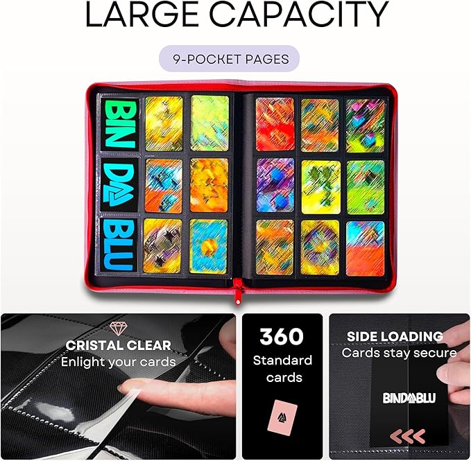 9 Pocket Trading Card Zip Binder - Image 3