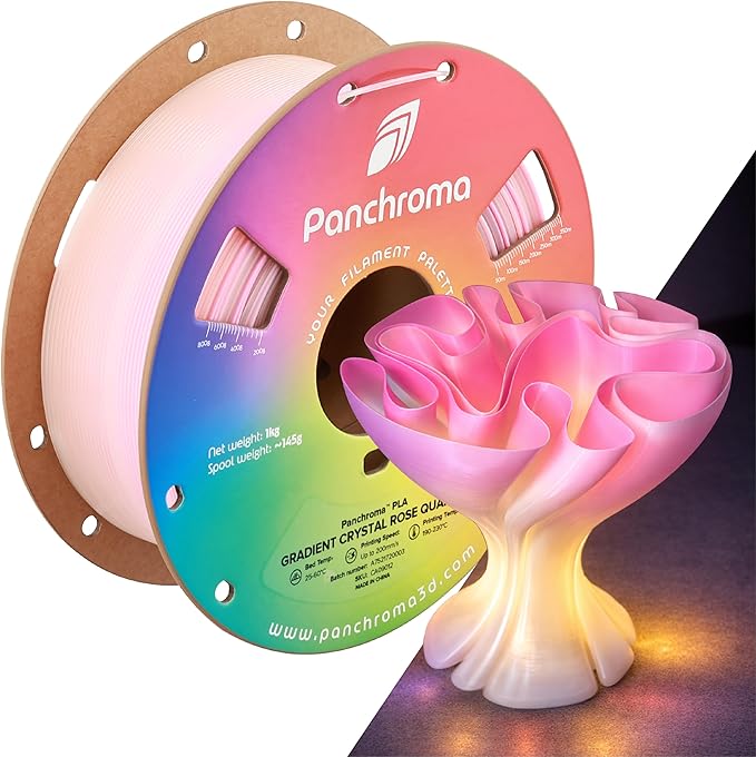 Polymaker Panchroma Gradient PLA Translucent Pink and Clear 3D Printing Filament by Polymaker