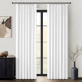 Solid White Blackout Varil Drapes 84 Inch Length 2 Panels Set by QJMYDECO