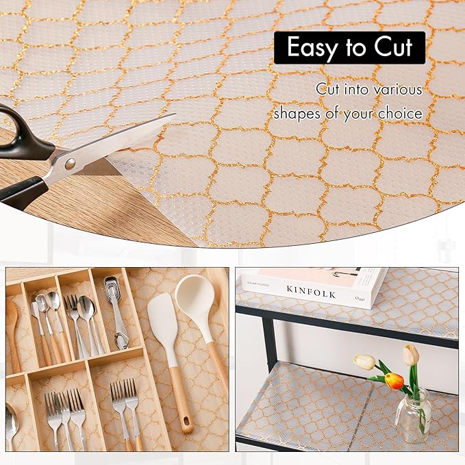 Cooyes Shelf and Drawer Liners for Kitchen Cabinets, Non Adhesive Cabinet Liner - Image 4