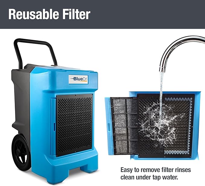 BlueDri BD-BD-130-BL Industrial Commercial Dehumidifier - Image 7
