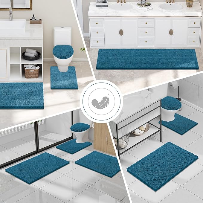 Smiry Luxury Chenille Bathroom Rugs 36x24, Extra Soft and Absorbent Shaggy Bath - Image 7