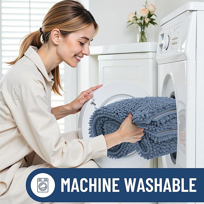 Smiry Luxury Chenille Bathroom Rugs 34x21, Extra Soft and Absorbent Shaggy Bath - Image 6