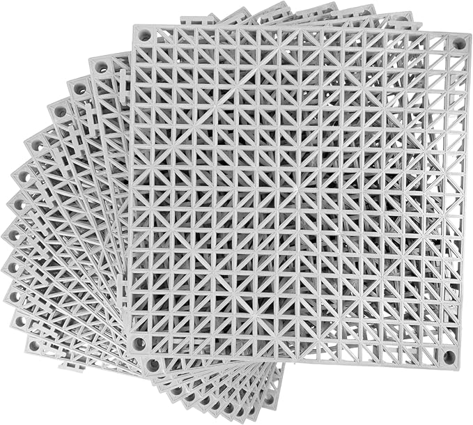 MYFAMIREA Modular Interlocking Cushion 12 Pack 11.8" x 11.8" Rubber Floor Tiles by MYFAMIREA