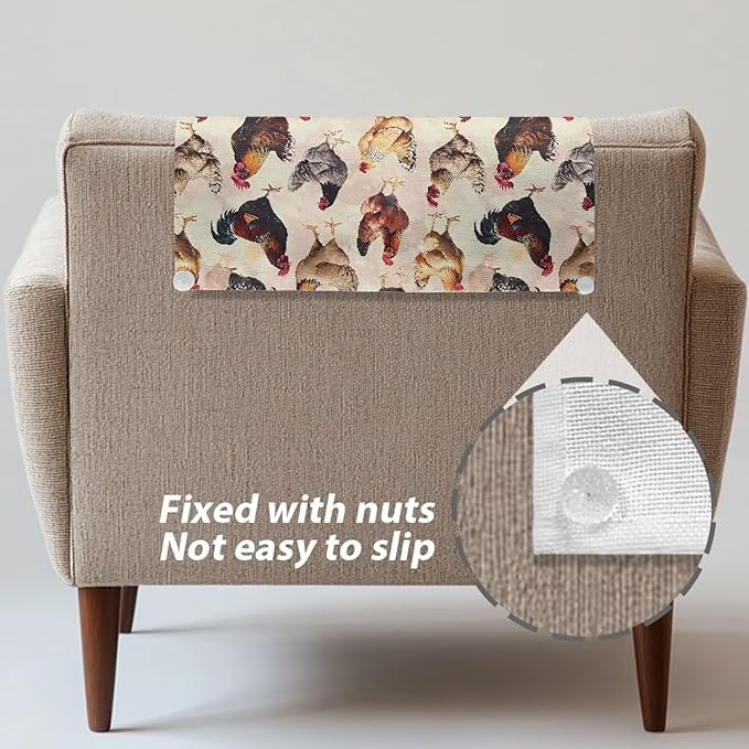 Rooster Headrest Cover for Sofa Recliner Washable Fabric Couch Slipcover - Image 4