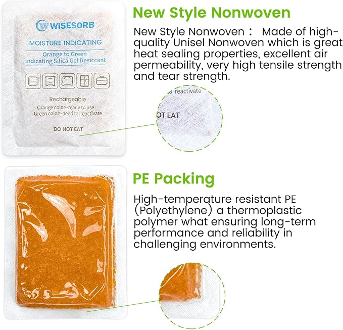 5 Packs 100 Gram Rechargeable Desiccant Packs, Moisture Absorbing Bag, Silica - Image 3
