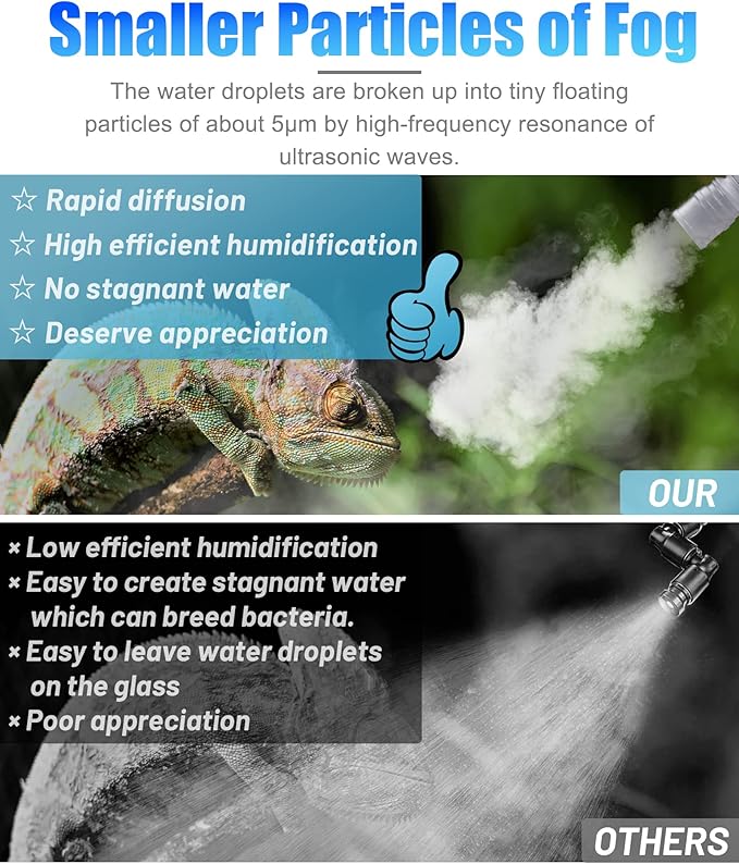 Top fill Reptile Fogger Terrariums Humidifier Fog Machine Mister - Image 2